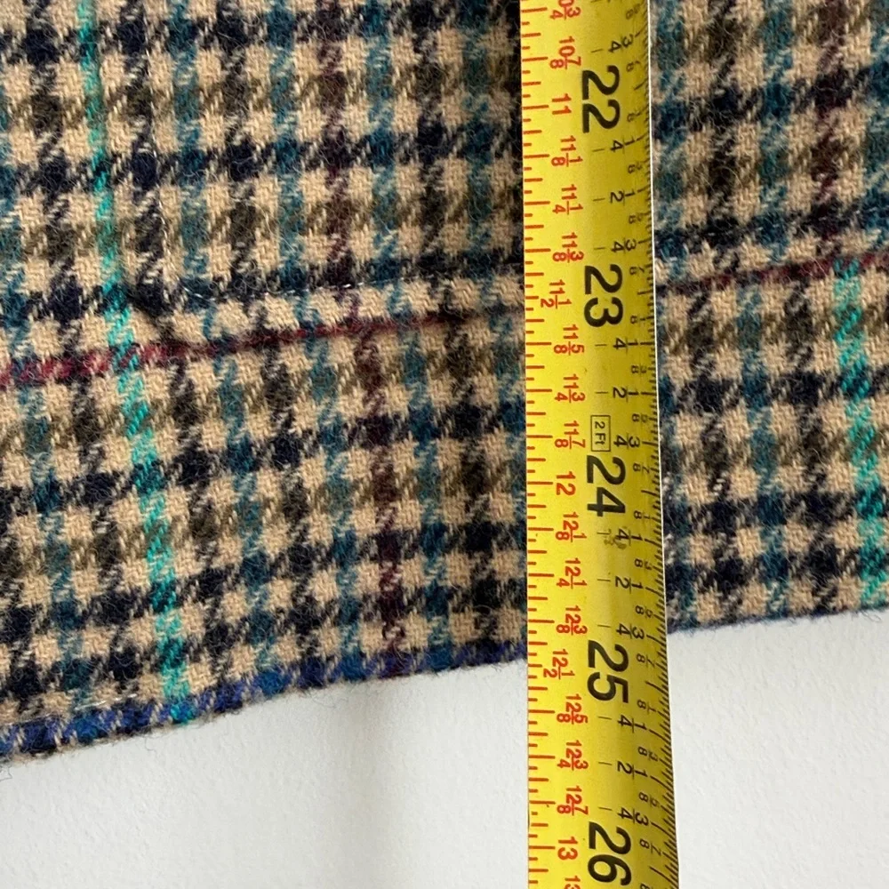 Talbots Blazer Shetland Houndstooth Wool Blend Tweed Two Button Crest career 12P - Picture 7 of 8